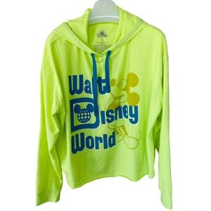 Walt Disney World Yellow Neon Cropped hoodie size 1X